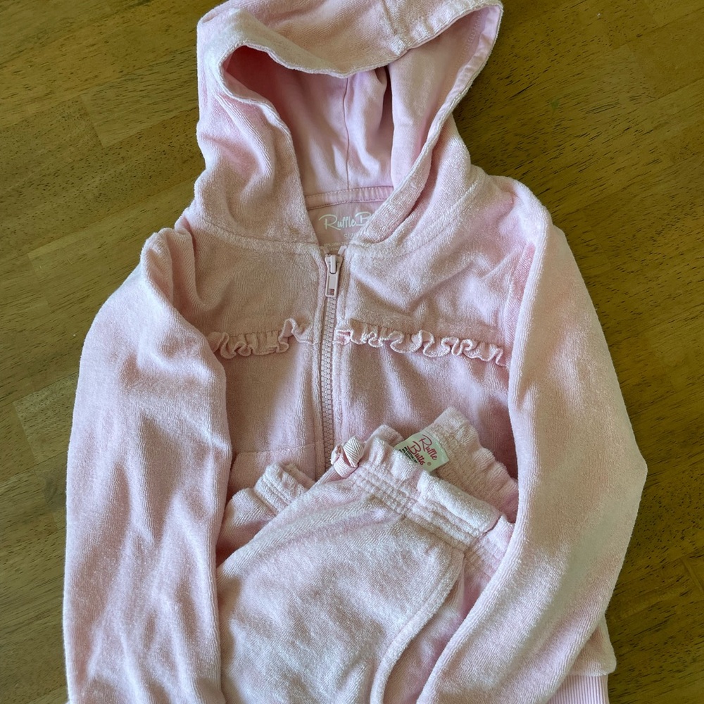 Ruffle Butts! Soft Pink Casual Hoodie Sweatshirt